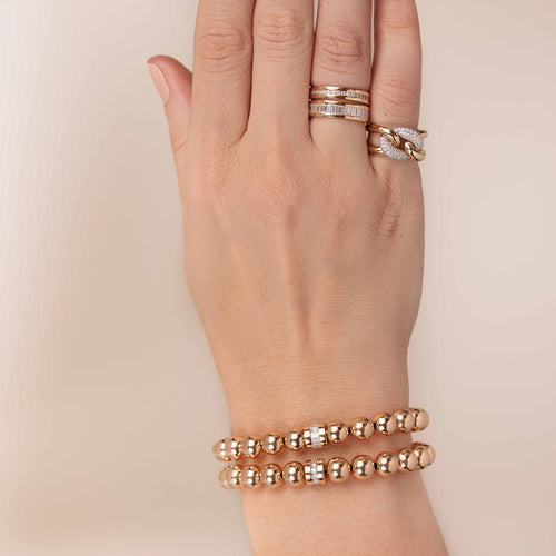 Gold & Diamond Large Link Ring