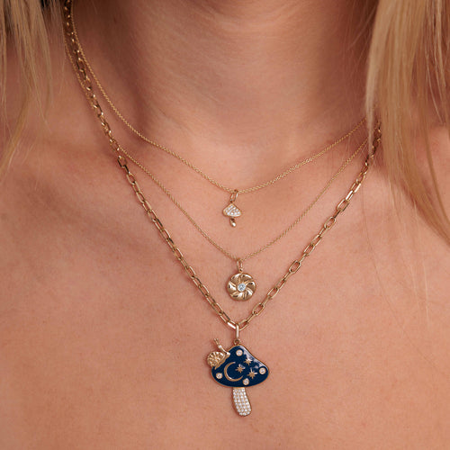 Gold & Diamond Large Celestial Mushroom Charm