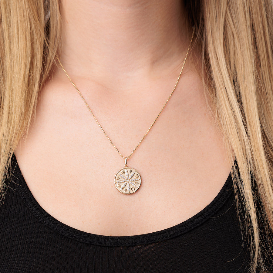 Gold & Diamond Small Sand Dollar Coin - Sydney Evan Fine Jewelry