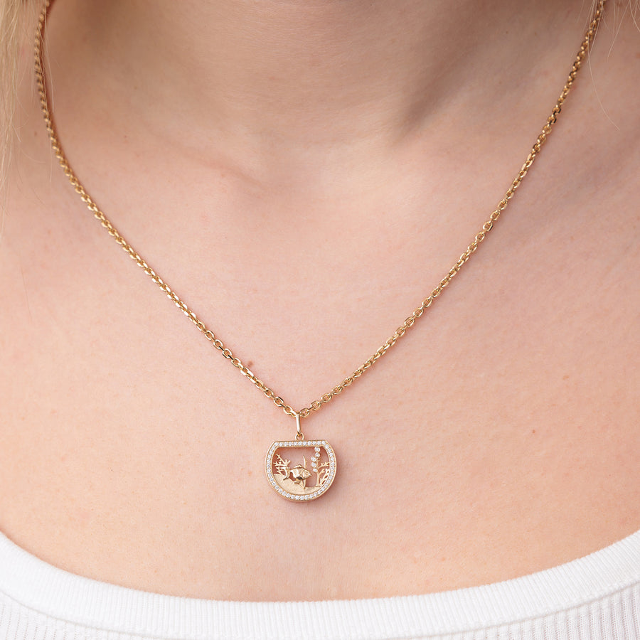 Gold & Diamond Fish Bowl Charm - Sydney Evan Fine Jewelry