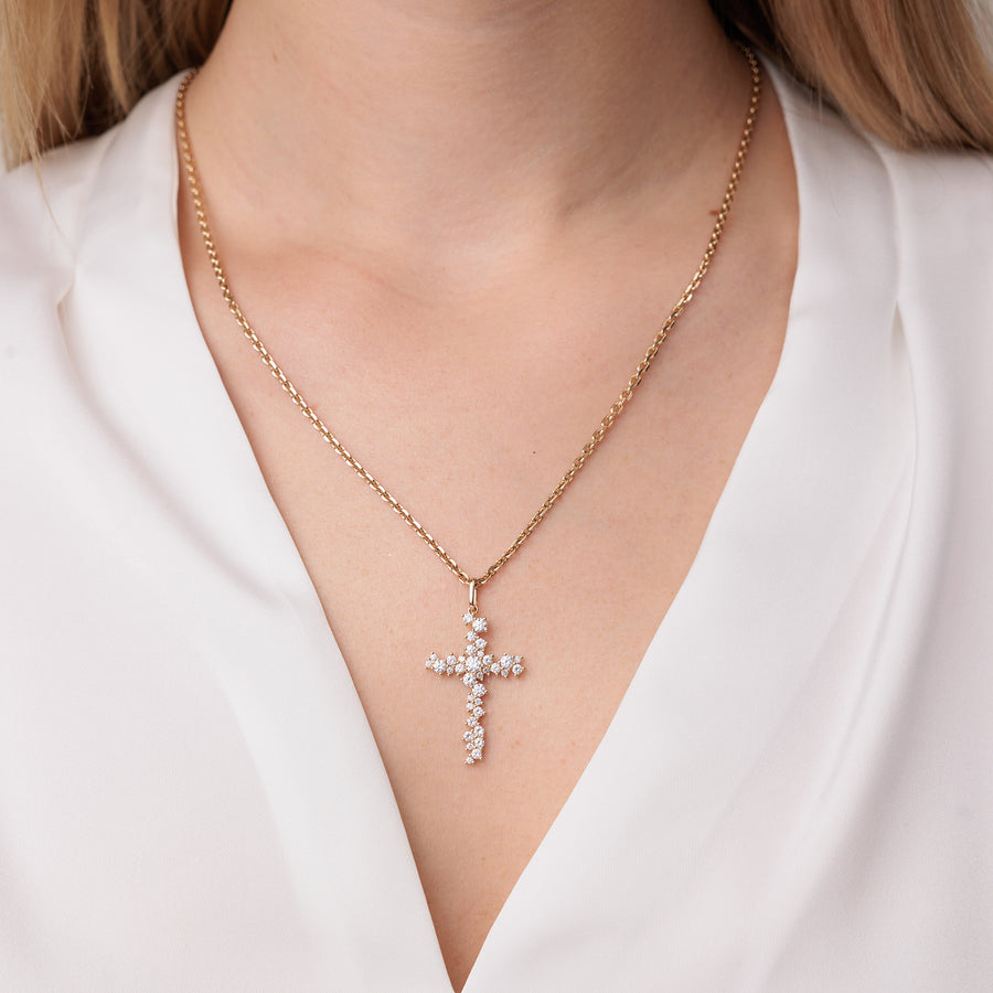 Gold & Diamond Cocktail Cross Charm - Sydney Evan Fine Jewelry