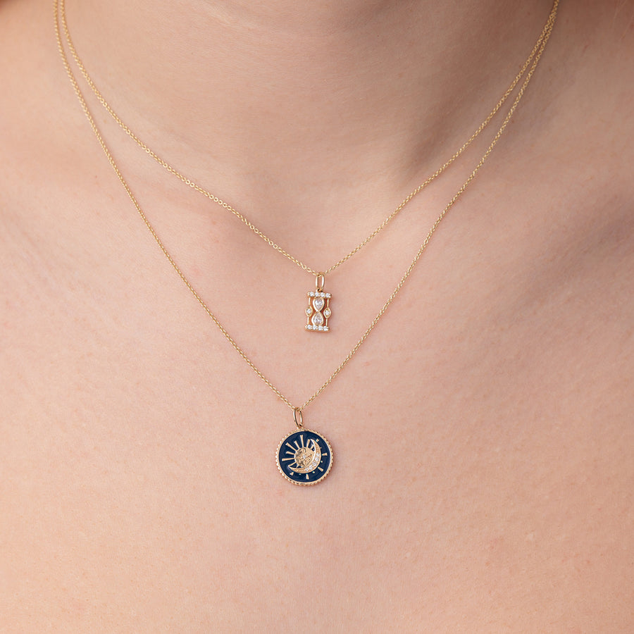 Gold & Diamond Sun & Moon Medallion - Sydney Evan Fine Jewelry