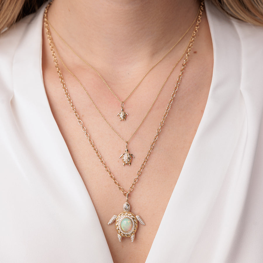 Gold & Diamond Small Turtle Charm - Sydney Evan Fine Jewelry