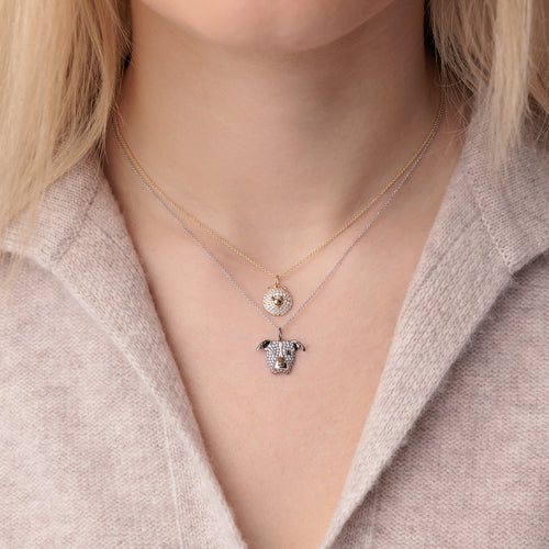 Black Rhodium & Diamond Pitbull Charm
