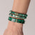 Gold & Emerald Stacked Baguette & Bezel Rondelle on Emerald