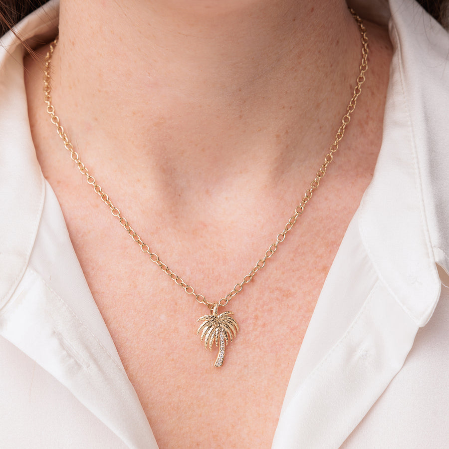 Sydney Evan Shop Sydney Evan 14K Gold Diamond Palm Tree Charm Charm Only