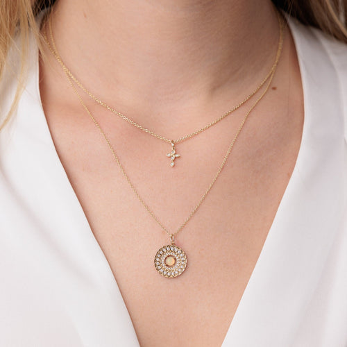 Gold & Diamond Marquise Eye Open Wheel Charm