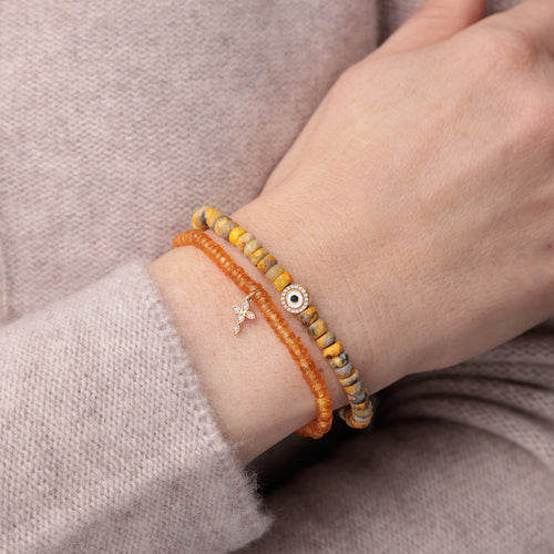 Gold & Diamond Eye on Bumble Bee Jasper