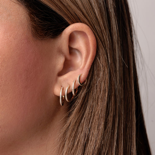 Gold & Diamond 6mm Huggie Hoop