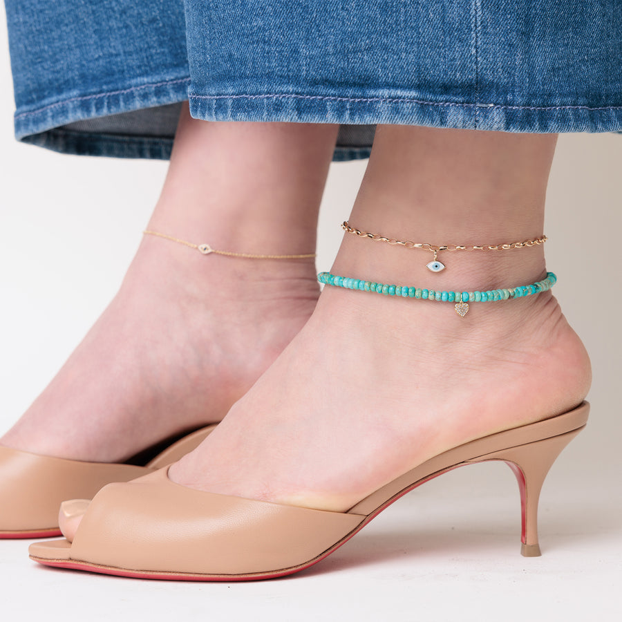 Gold & Enamel Eye Anklet - Sydney Evan Fine Jewelry