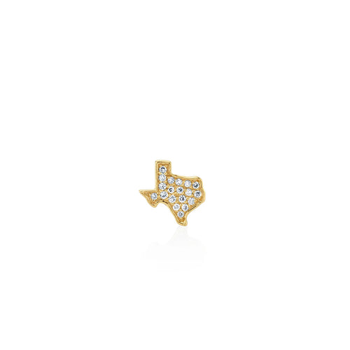 Gold & Diamond Texas State Outline Stud