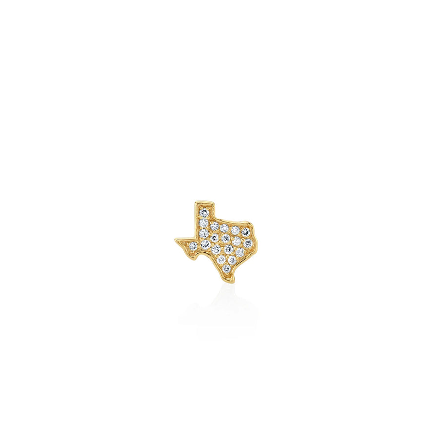 Gold & Diamond Texas State Outline Stud - Sydney Evan Fine Jewelry