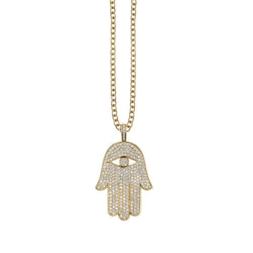 Men's Collection Gold & Pavé Diamond Extra Large Hamsa Charm