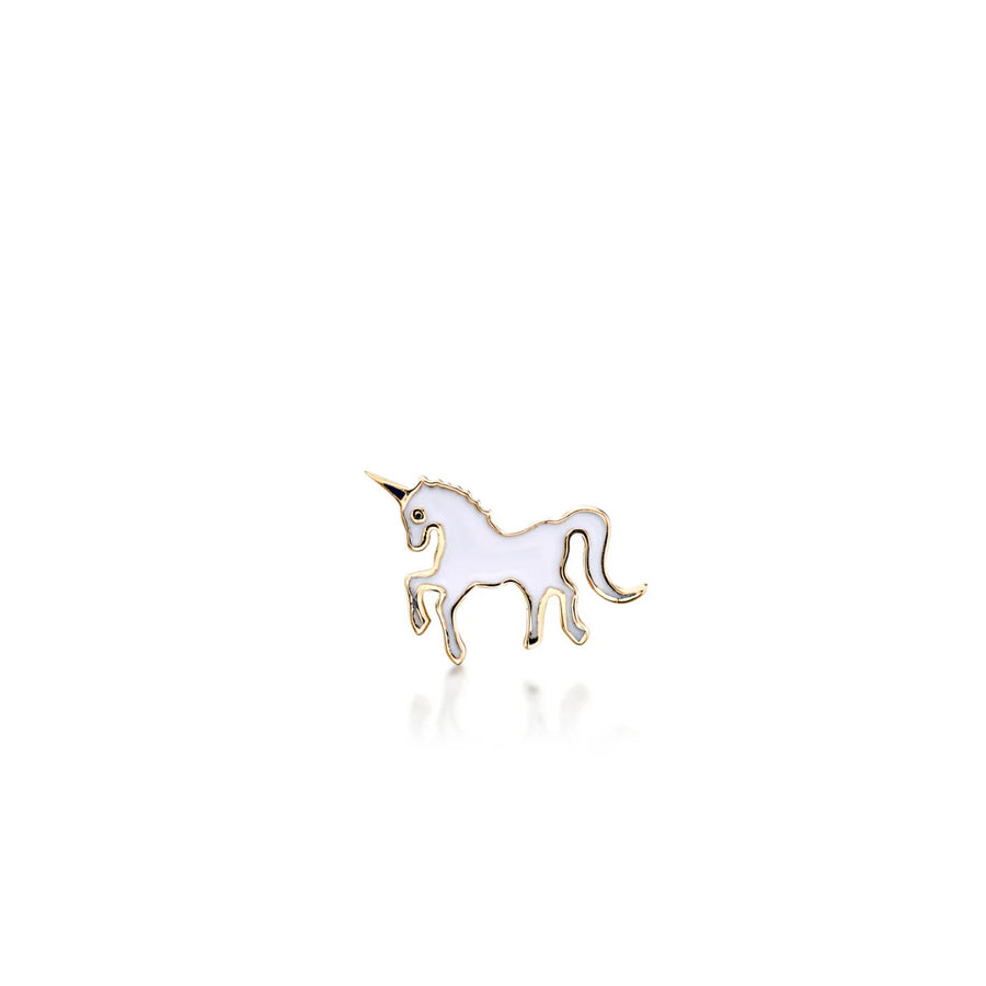 Gold Enamel Unicorn Stud - Sydney Evan Fine Jewelry