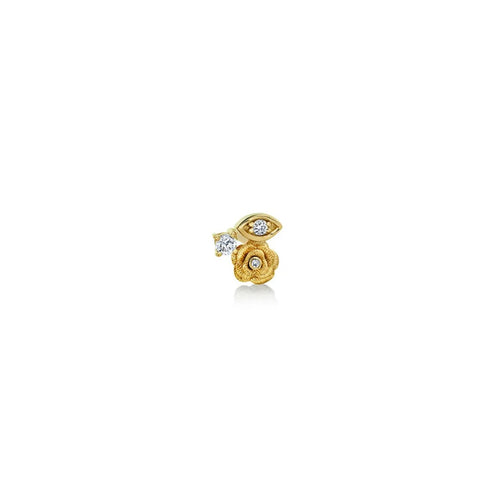 Gold Marquise Eye Diamond Rose Stud