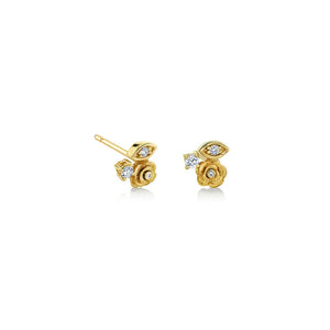 Gold Marquise Eye Diamond Rose Stud