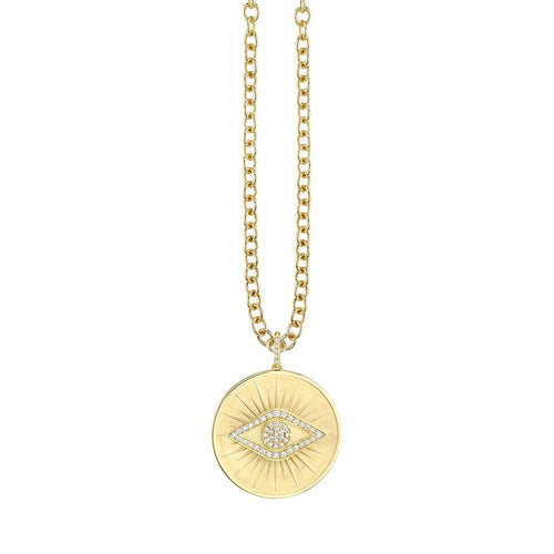 Men's Collection Gold & Diamond Eye Coin Charm