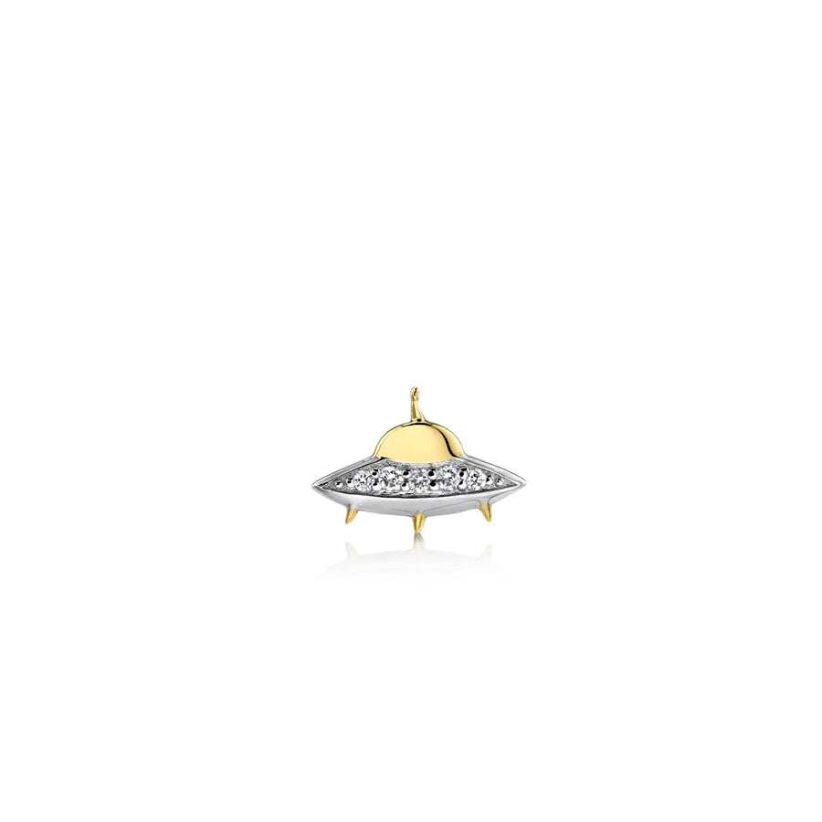 Gold & Diamond Flying Saucer Stud - Sydney Evan Fine Jewelry