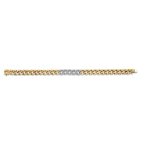 Gold & Diamond Small Pave Links Bracelet