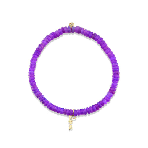 Pure Gold Love Script on Purple Mirage Ethiopian Opal