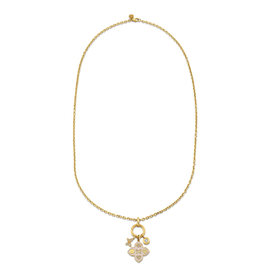 Gold, Diamond & Enamel Love Tableau Moroccan Charm Necklace - Sydney Evan Fine Jewelry