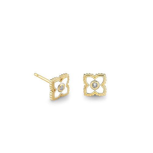 Gold & Diamond Mini Moroccan Flower Stud
