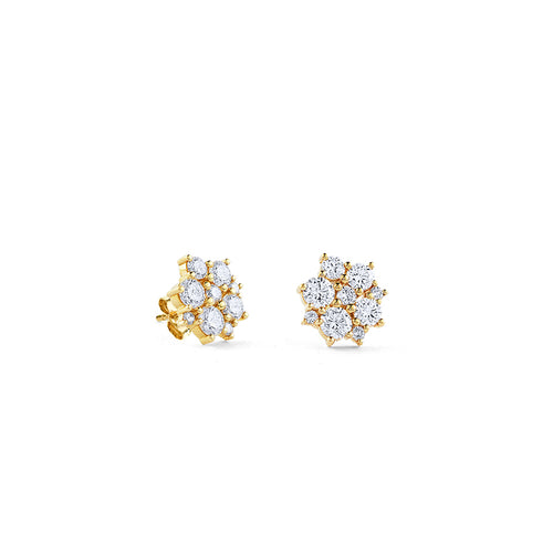 Gold & Diamond Cocktail Disc Stud
