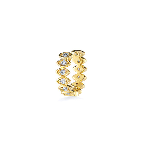 Gold & Diamond Marquise Eye Huggies