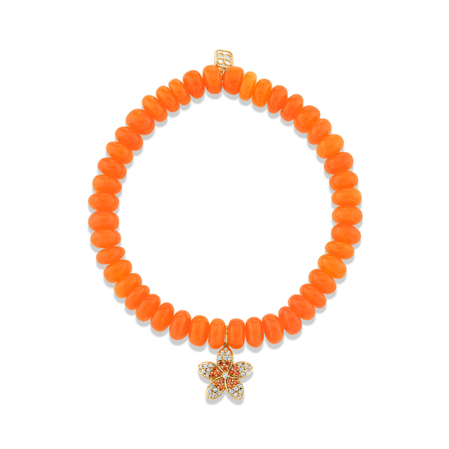 Shop Sydney Evan 14k Gold & Diamond Orange Sapphire Plumeria on