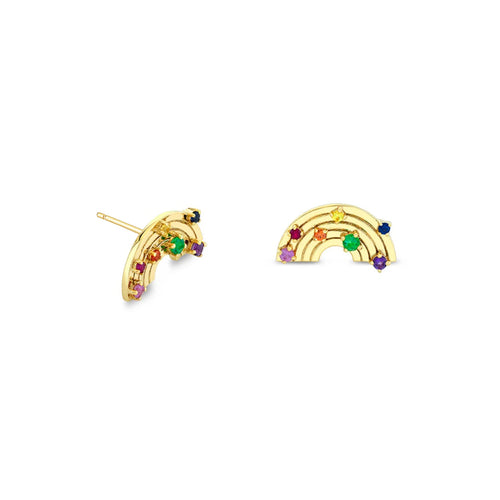 Gold & Gemstones Rainbow Stud