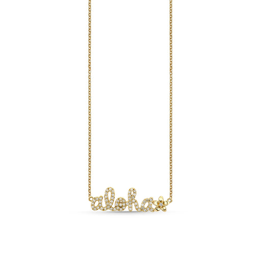 Gold & Diamond Aloha Plumeria Necklace