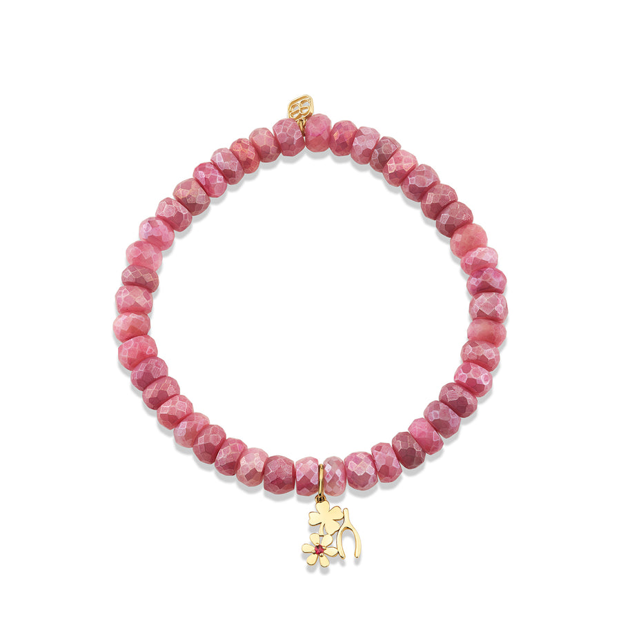Shop Sydney Evan 14k Gold & Ruby Lucky Wish Charm on Diamond Red