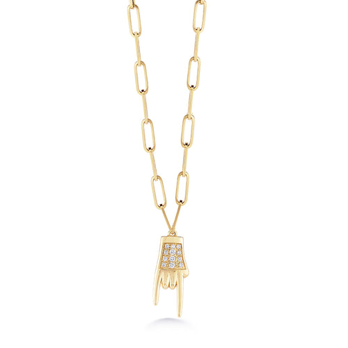 Men's Collection Gold & Diamond Mano Cornuto Charm