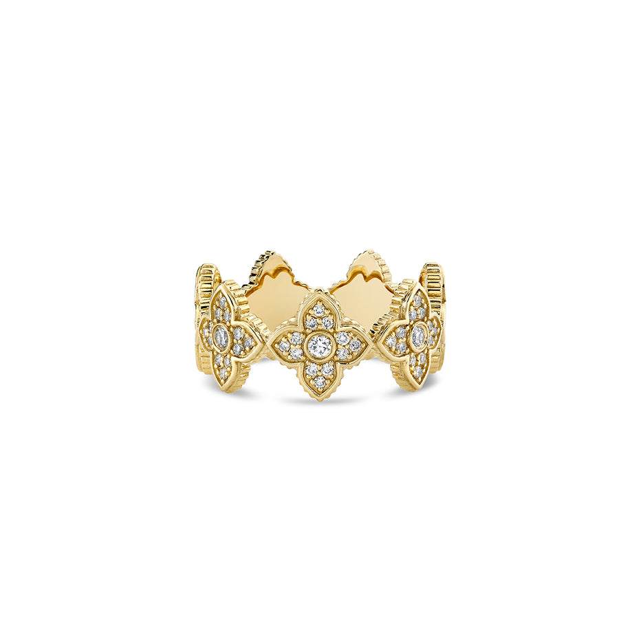 Gold & Diamond Moroccan Flower Eternity Ring - Sydney Evan Fine Jewelry