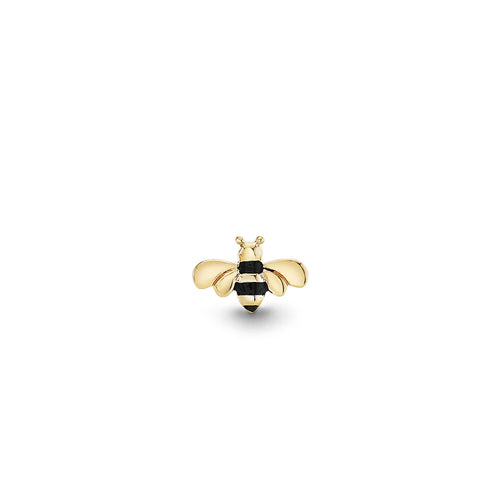 Gold & Enamel Tiny Bee Stud