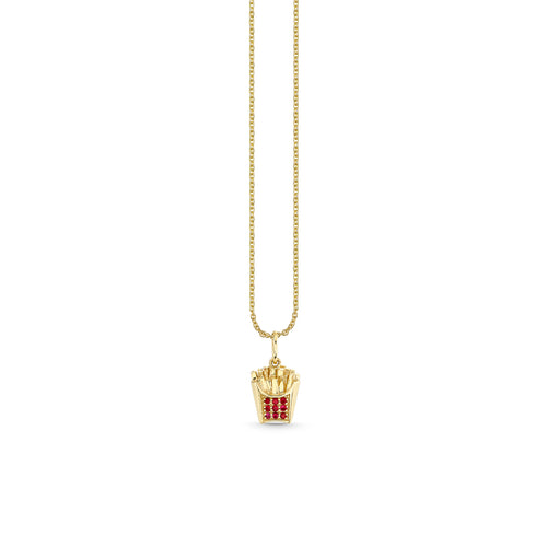 Gold & Ruby Fries Charm