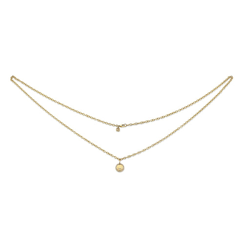 Gold & Diamond Eye Rays Coin Belly Chain