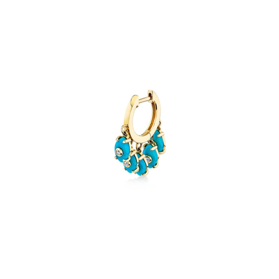 Gold & Diamond Tiny Carved Stone Fringe Huggie - Sydney Evan Fine Jewelry