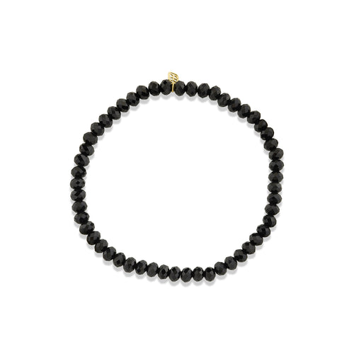 4mm Black Spinel Faceted Rondelle Bracelet