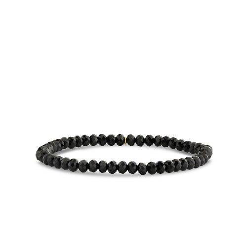 4mm Black Spinel Faceted Rondelle Bracelet