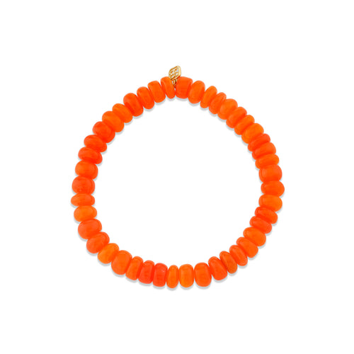 7mm Orange Opal Smooth Rondelle Bracelet