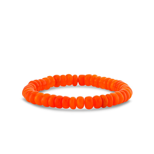 7mm Orange Opal Smooth Rondelle Bracelet