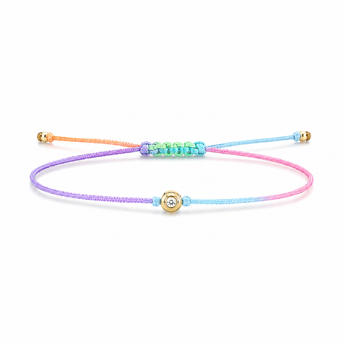 Gold & Diamond Fluted Cord Bracelet