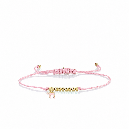 Gold & Enamel Tiny Chai Cord Bracelet