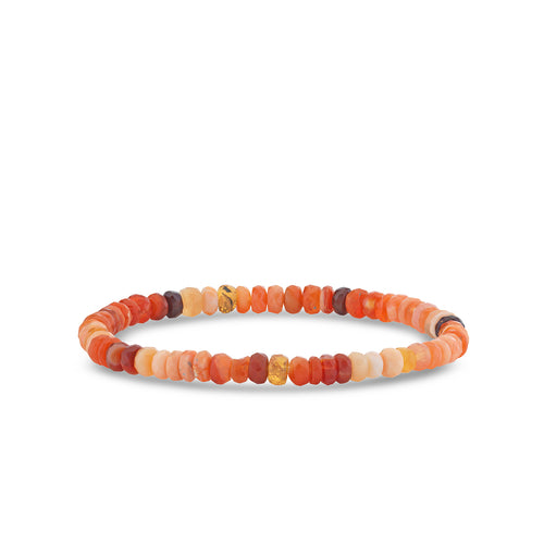 4mm Fire Opal Faceted Rondelle Bracelet