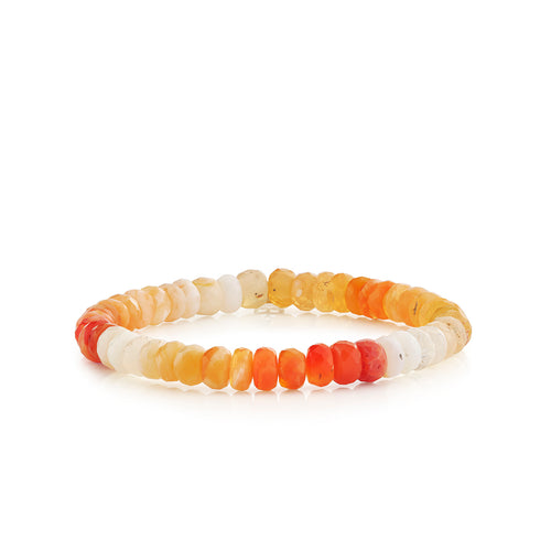 6mm Fire Opal Faceted Rondelle Bracelet
