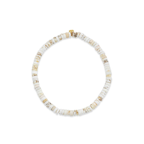 4mm White Turquoise Heishi Bracelet