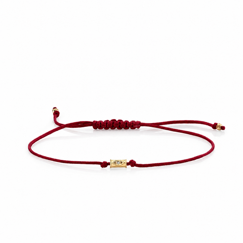 Gold & Diamond Tiny Eye Cord Bracelet