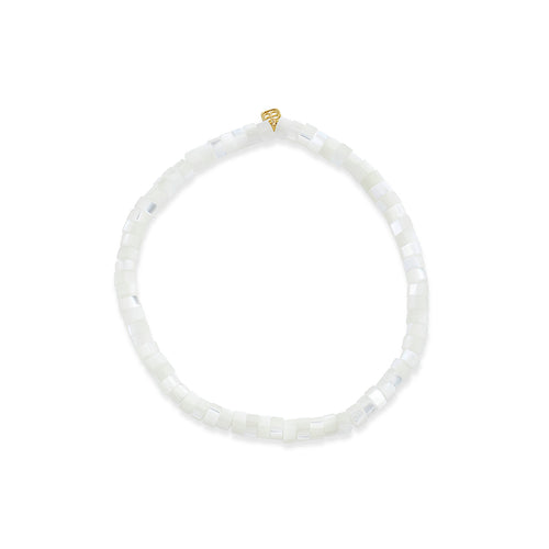 4mm Mother of Pearl Heishi Bracelet