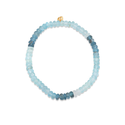 5mm Aqua Faceted Rondelle Bracelet